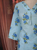 Sky Blue Floral Printed Design Cotton Straight Cut Salwar Suit wit Matching Dupatta