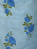 Sky Blue Floral Printed Design Cotton Straight Cut Salwar Suit wit Matching Dupatta