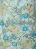 Sky Blue Floral Printed Design Cotton Straight Cut Salwar Suit with Dupatta