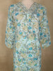 Sky Blue Floral Printed Design Cotton Straight Cut Salwar Suit with Dupatta