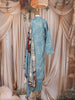 Sky Blue Floral Printed Design Cotton Straight Cut Salwar Suit with Dupatta