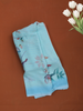 Sky Blue Floral Printed Soft Chiffon Saree