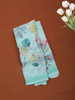 Sky Blue Floral Printed Soft Chiffon Saree