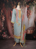 Sky Blue Floral Sequins Embroidery Tissue Silk Salwar Suit