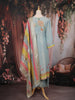 Sky Blue Floral Sequins Embroidery Tissue Silk Salwar Suit