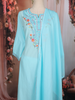 Sky Blue Floral Thread Embroidered Cotton Salwar Suit with Dupatta
