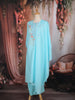 Sky Blue Floral Thread Embroidered Cotton Salwar Suit with Dupatta