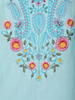 Sky Blue Floral Thread Embroidered Cotton Salwar Suit with Dupatta