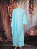 Sky Blue Floral Thread Embroidered Cotton Salwar Suit with Dupatta