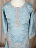 Sky Blue Floral Thread and Sequins Embroidered Design Tissue Silk Kids Palazzo Suit