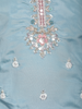 Sky Blue Floral Thread and Sequins Embroidered Design Tissue Silk Kids Palazzo Suit