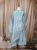 Sky Blue Floral Thread and Sequins Embroidered Design Tissue Silk Kids Palazzo Suit