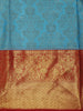 Sky Blue Floral Woven Design Kanchipuram Silk Saree