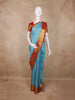 Sky Blue Floral Woven Design Kanchipuram Silk Saree