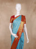 Sky Blue Floral Woven Design Kanchipuram Silk Saree