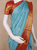 Sky Blue Floral Woven Design Kanchipuram Silk Saree