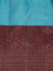 Sky Blue Floral Woven Pure Kanchipuram Silk Saree - Diadem