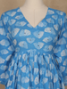 Sky Blue Leaf Designed Cotton Salwar Suit - Diadem