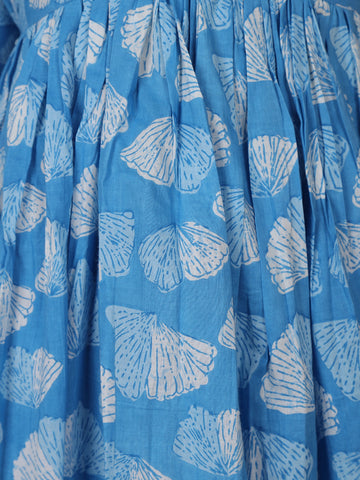 Sky Blue Leaf Designed Cotton Salwar Suit - Diadem