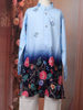 Sky Blue Ombre Floral Printed Kids Kurta Set