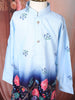 Sky Blue Ombre Floral Printed Kids Kurta Set