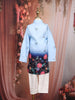 Sky Blue Ombre Floral Printed Kids Kurta Set