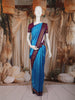 Sky Blue Paisley Butta Woven Design Kanchipuram Silk Saree with Contrast Border