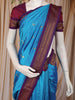 Sky Blue Paisley Butta Woven Design Kanchipuram Silk Saree with Contrast Border