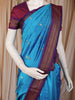 Sky Blue Paisley Butta Woven Design Kanchipuram Silk Saree with Contrast Border