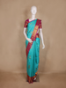 Sky Blue Paisley Butta Woven Kanchipuram Silk Saree