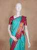 Sky Blue Paisley Butta Woven Kanchipuram Silk Saree