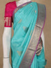 Sky Blue Paisley Designed Silk Saree - Diadem