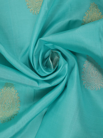 Sky Blue Paisley Designed Silk Saree - Diadem