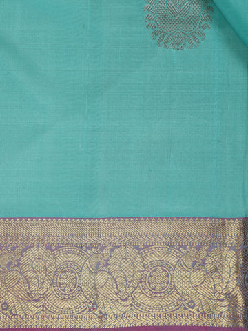 Sky Blue Paisley Designed Silk Saree - Diadem