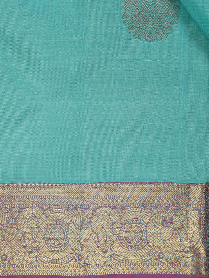 Sky Blue Paisley Designed Silk Saree - Diadem