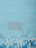 Sky Blue Solid Design Cotton Casual Wear Saree with Kalamkari Blouse