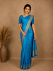 Sky Blue Solid Design Raw Silk Saree