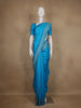 Sky Blue Solid Design Raw Silk Saree