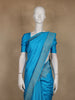 Sky Blue Solid Design Raw Silk Saree
