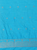 Sky Blue Solid Design Raw Silk Saree