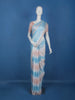 Sky Blue Tie and Dye Design Satin Saree - Diadem