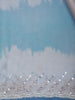 Sky Blue Tie and Dye Design Satin Saree - Diadem