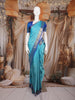 Sky Blue Zari Woven Design Pure Kanchipuram Silk Saree with Contrast Woven Border