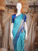 Sky Blue Zari Woven Design Pure Kanchipuram Silk Saree with Contrast Woven Border