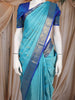 Sky Blue Zari Woven Design Pure Kanchipuram Silk Saree with Contrast Woven Border