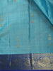 Sky Blue Zari Woven Design Pure Kanchipuram Silk Saree with Contrast Woven Border