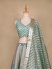 Sky Blue Banarasi Silk Mirror Work Bridesmaids Lehenga