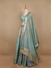 Sky Blue Banarasi Silk Mirror Work Bridesmaids Lehenga