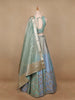Sky Blue Banarasi Silk Mirror Work Bridesmaids Lehenga