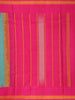 Sky Blue Checked Woven Pure Kanchipuram Silk Saree - Diadem